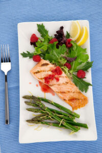 salmon with rasperry dressing