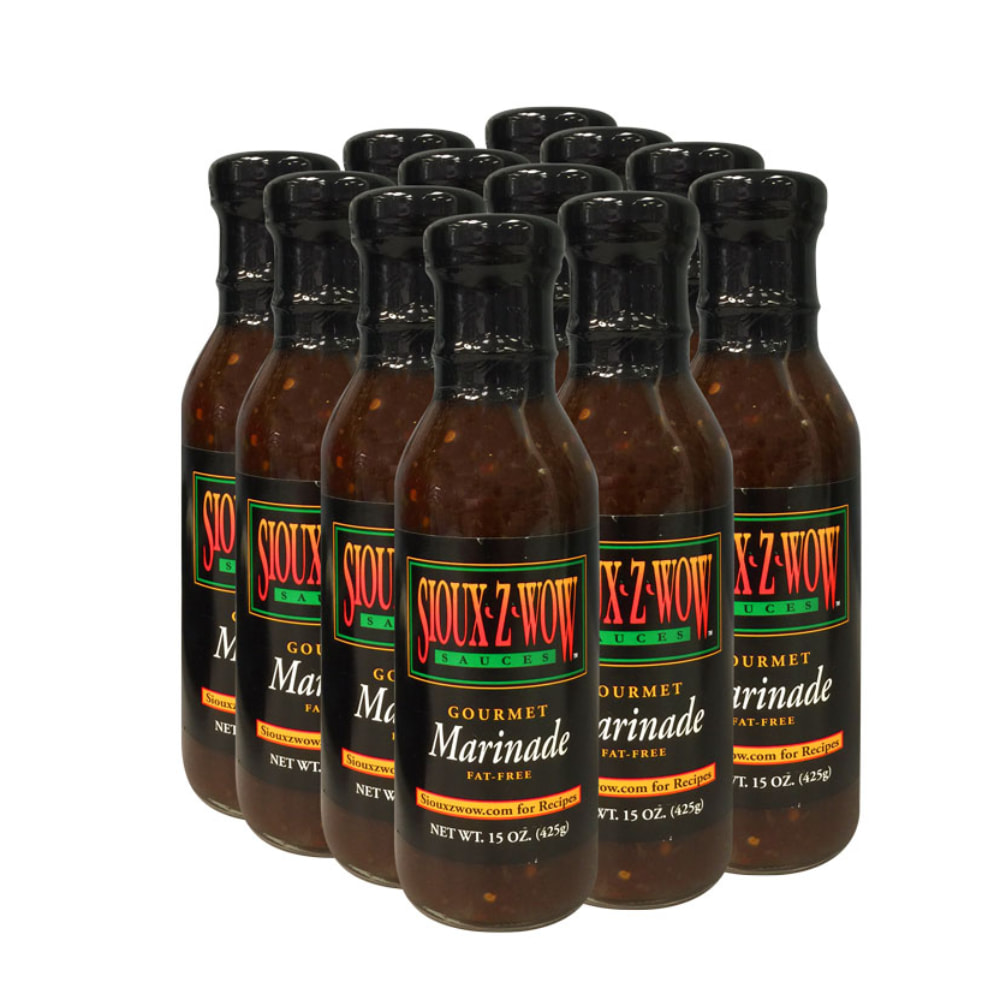 12-Pac (case) 15 oz. Bottles Sioux Z Wow Gourmet Marinade